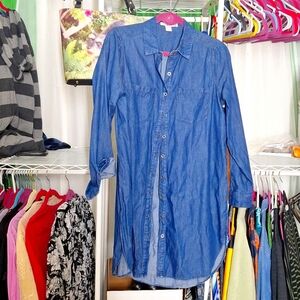 ROSIO SIZE LARGE BLUE BUTTON DOWN TUNIC TOP